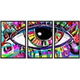 thumbnail image 1 of wall26 - Abstract Colorful Eye - Framed Canvas Art Wall Art - 24"x36"x3 BLACK, 1 of 5