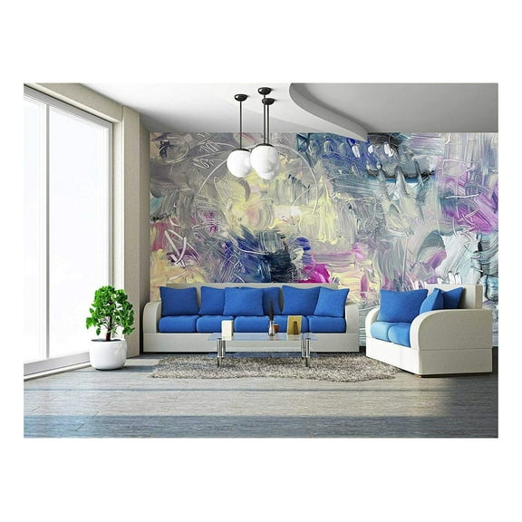 wall26 - Abstract Painting - Mixed Media Grunge - Removable Wall Mural | Self-Adhesive Large Wallpaper - 100x144 inches