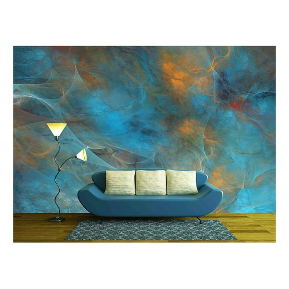 wall26 - Abstract Shapes Made of Fractal Textures. - Removable Wall Mural | Self-Adhesive Large Wallpaper - 100x144 inches