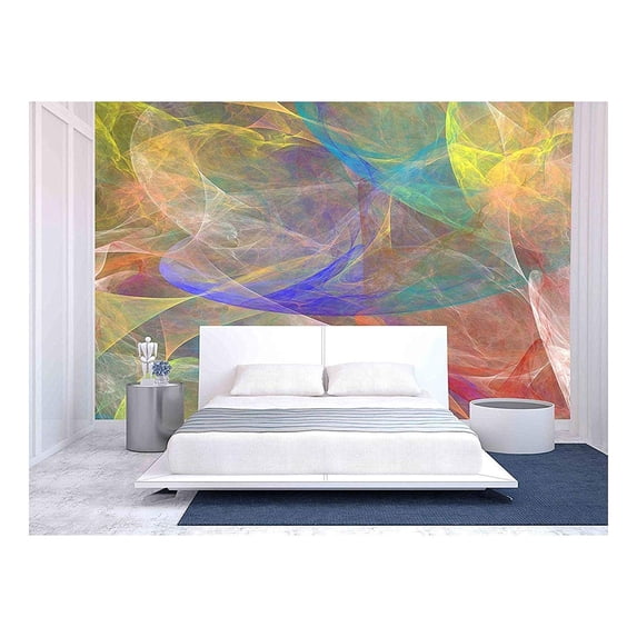wall26 - Abstract Shapes Made of Fractal Textures. - Removable Wall Mural | Self-Adhesive Large Wallpaper - 66x96 inches