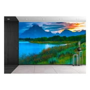 wall26 - Amazing Sunset Over Grand Tetons Taken from The Oxbow Bend Turnout - Removable Wall Mural | Self-Adhesive Large Wallpaper - 66x96 inches