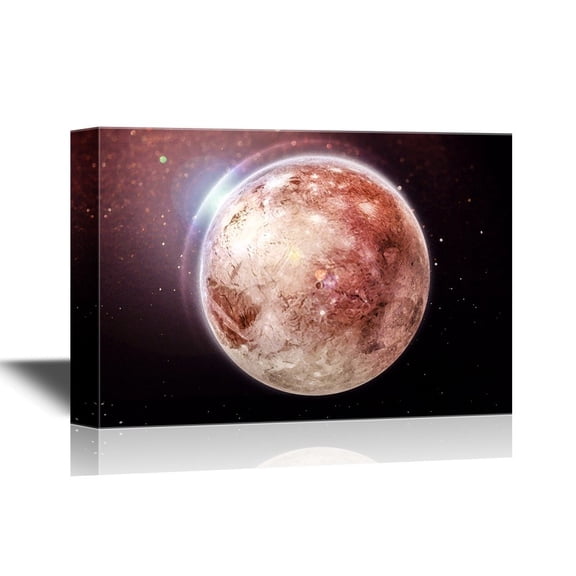 wall26 - Astronomy Canvas Wall Art - Planet Landscape in Space - Gallery Wrap Modern Home Art | Ready to Hang - 32x48 inches