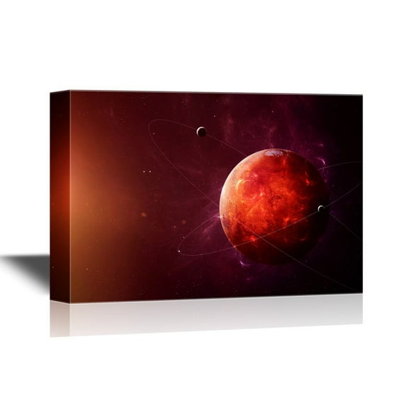wall26 - Astronomy Canvas Wall Art - The Mars Shot from Space - Gallery Wrap Modern Home Art | Ready to Hang - 24x36 inches