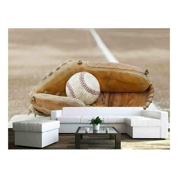 wall26 - Baseball Glove - Removable Wall Mural | Self-Adhesive Large Wallpaper - 100x144 inches