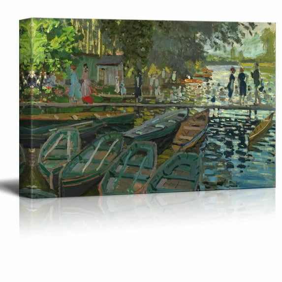 wall26 Bathers at La Grenouillere by Claude Monet - Canvas Print Wall Art Famous Painting Reproduction - 12" x 18"