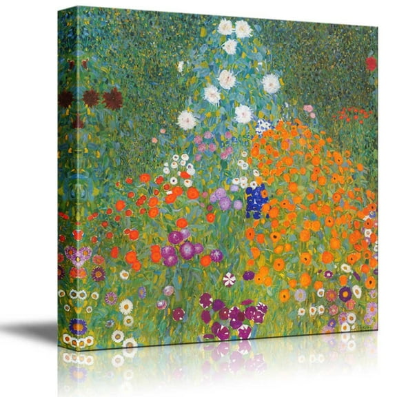 wall26 Bauerngarten by Gustav Klimt - Austrian Symbolist Painter - Canvas Art Home Art - 24x24 inches