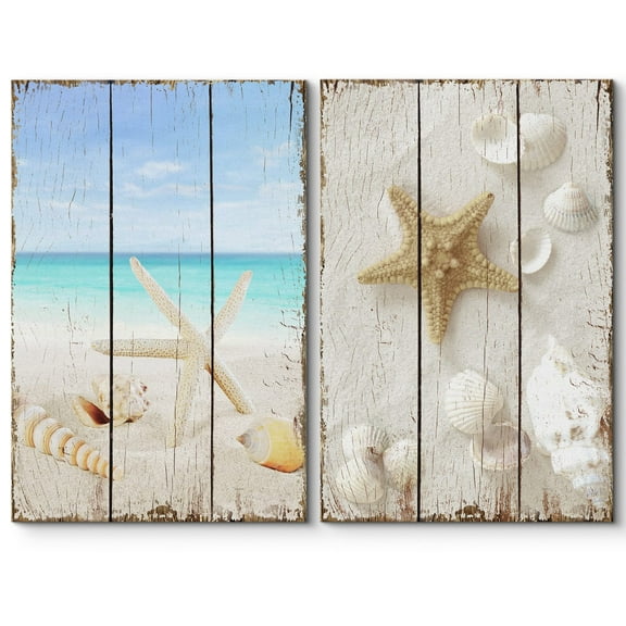 wall26 -Beach Scene with Sea Life on The Sand - Canvas Art Wall Art - 24"x36"