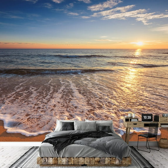 wall26 - Beautiful Cloudscape Over The Sea, Sunrise Shot - Removable Wall Mural | Self-Adhesive Large Wallpaper - 66x96 inches