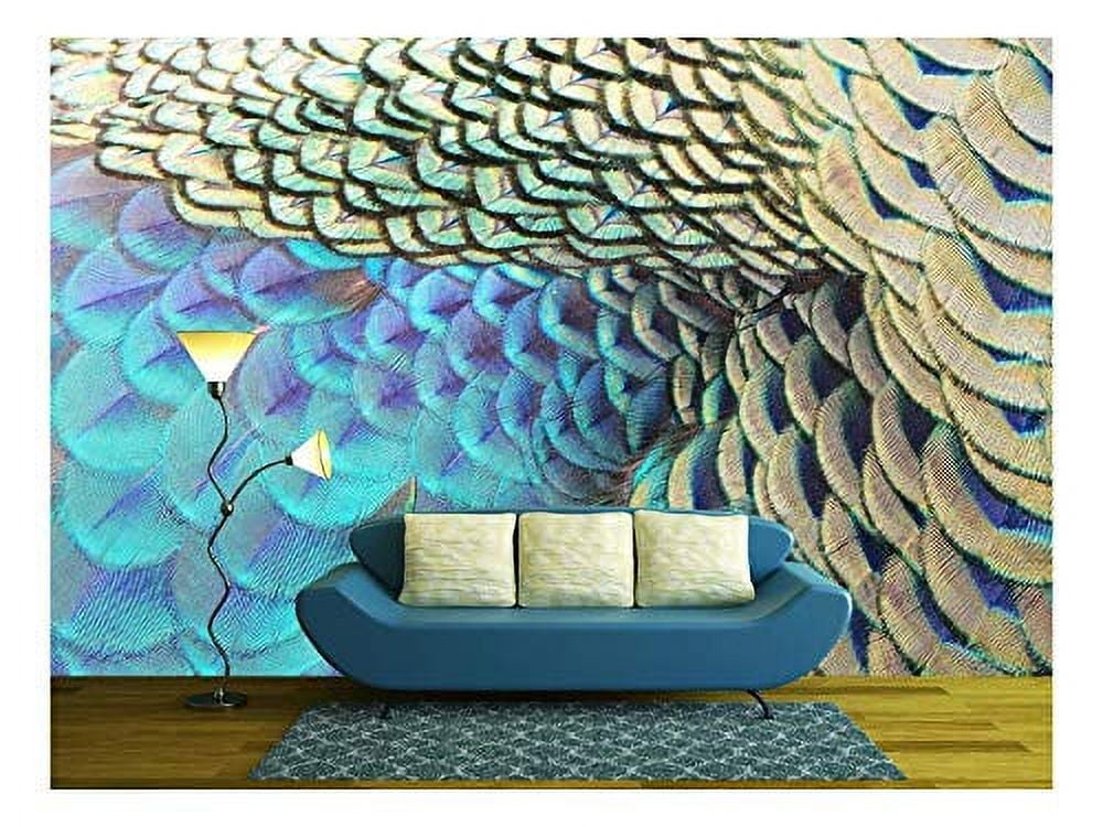 Large Peacock Feathers Wallpaper Mural