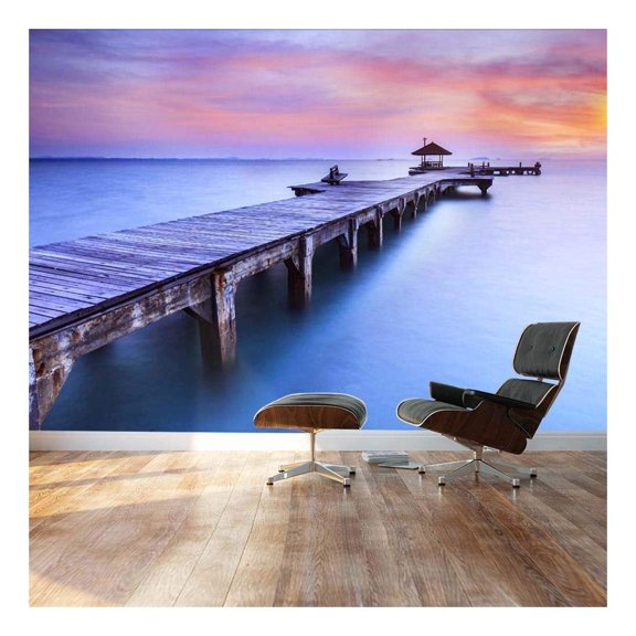 wall26 - Beautiful Inspiring Calmness at Sunrise - Landscape - Wall Mural, Removable Sticker, Home Decor - 66x96 inches