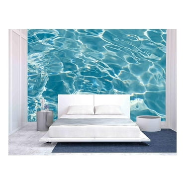 wall26 - Beautiful Pattern of Blue Water Reflecting The Sun. - Removable Wall Mural | Self-Adhesive Large Wallpaper - 100x144 inches