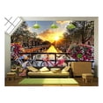 thumbnail image 1 of wall26 - Beautiful Sunrise Over Amsterdam, The Netherlands, with Flowers and Bicycles on The Bridge in Spring - Removable Wall Mural | Self-Adhesive Large Wallpaper - 66x96 inches, 1 of 5