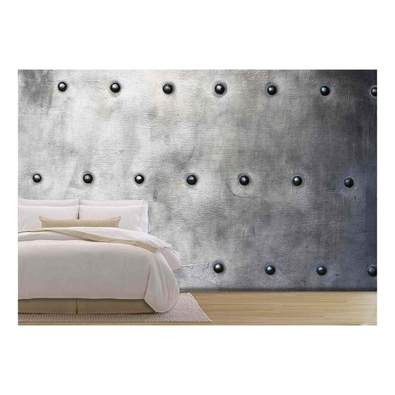 wall26 - Black Grunge Metal Plate Texture - Canvas Art Wall Decor - 100"x144"