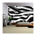 thumbnail image 1 of wall26 - Black and White Fabric Creates a Swirl or Zebra Effect - Removable Wall Mural | Self-Adhesive Large Wallpaper - 100x144 inches, 1 of 5
