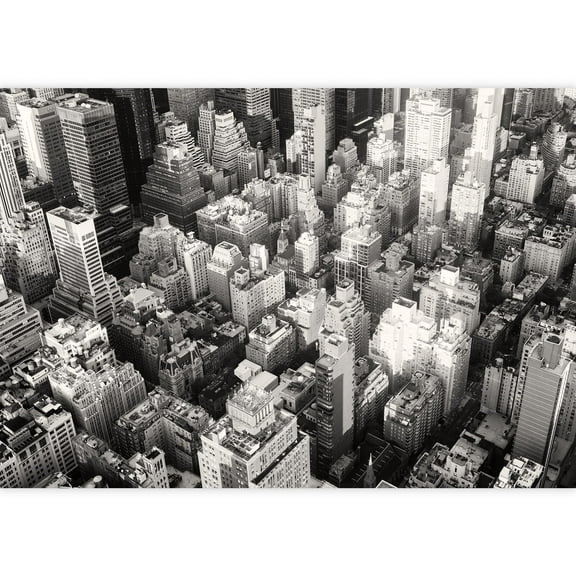 wall26 - Black and White Urban Landscape of New York City - Removable Wall Mural | Self-Adhesive Large Wallpaper - 100x144 inches