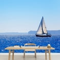 thumbnail image 1 of wall26 - Blue Mediterranean Sailboat Sailing in Perfect Ocean at San Antonio Cape - Removable Wall Mural | Self-Adhesive Large Wallpaper - 66x96 inches, 1 of 6
