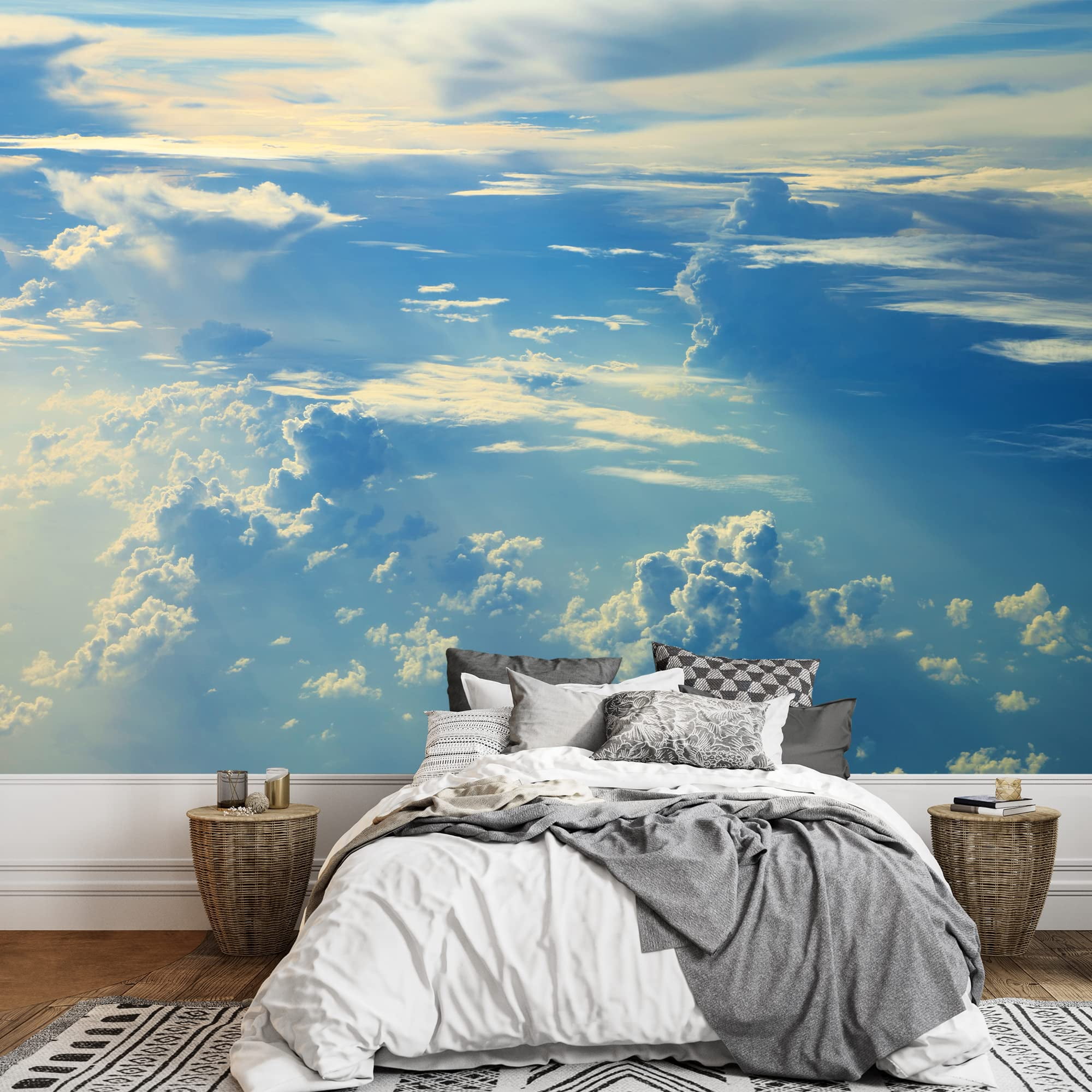 wall26 - Blue Sky Clouds,Blue Sky with Clouds - Removable Wall Mural