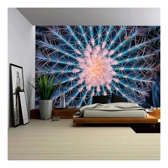 wall26 - Cactus Close Up - Removable Wall Mural | Self-Adhesive Large Wallpaper - 66x96 inches
