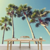wall26 - California Palm Trees in Vintage Style. - Removable Wall Mural | Self-Adhesive Large Wallpaper - 100x144 inches