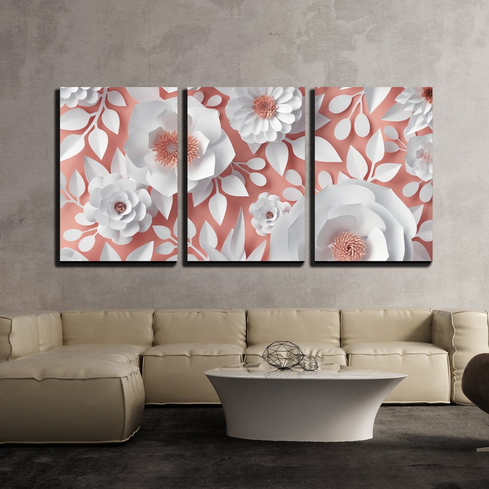 wall26 Canvas Digital 3D Paper Flower Wall Art Art 24" x 36" x 3