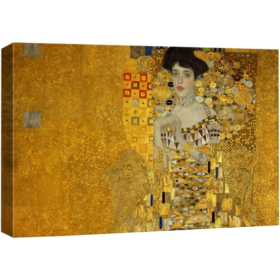 wall26 Canvas Print Wall Art Adele Bloch-Bauer I by Gustav Klimt Nature Abstract Oil Painting Fine Art Traditional Scenic Colorful Multicolor Ultra for Living Room, Bedroom, Office - 12"x18&quot