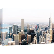 wall26 Canvas Print Wall Art Aerial View of New York City Skyscrapers Cities Building Photography Realism Bohemian Scenic Colorful Multicolor for Living Room, Bedroom, Office - 24"x36"