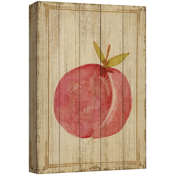 wall26 Canvas Print Wall Art Antique Retro Wood Panel Red Apple Fruit Cooking Sketch Digital Art Modern Art Decorative Bohemian Chic Kitchen/Food Rustic for Living Room, Bedroom, Office - 12"x18