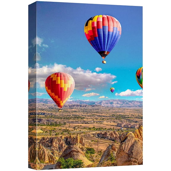 wall26 Canvas Print Wall Art Arizona Hot Air Balloon Summer Landscape Nature Wilderness Photography Realism Decorative Landscape Relax/Calm Zen Multicolor for Living Room, Bedroom, Office - 12"x