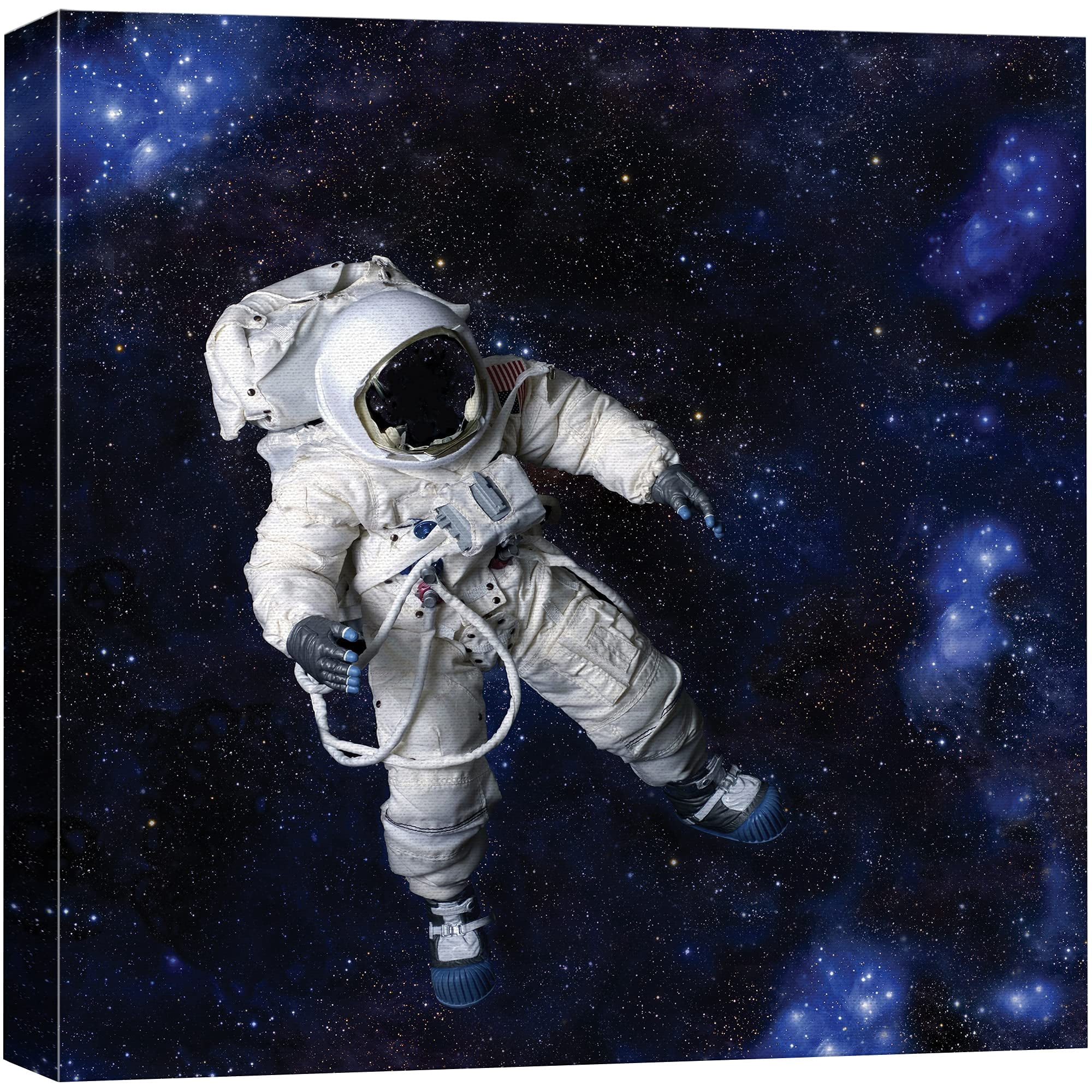 wall26 Canvas Print Wall Art Astronaut Floats in Blue Starry Nebula ...