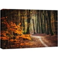 thumbnail image 1 of wall26 Canvas Print Wall Art Autumn Fall Orange Leaf Forest Tree Trail Nature Wilderness Photography Realism Earth Scenery Rustic Scenic Landscape Colorful for Living Room, Bedroom, Office - 32", 1 of 5