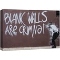 thumbnail image 1 of wall26 Canvas Print Wall Art Banksy Blank Walls are Criminal Graffiti &amp; Street Art Pop Culture Illustrations Pop Art Bohemian Multicolor Dark for Living Room, Bedroom, Office - 16"x24", 1 of 7