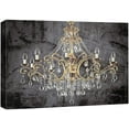 thumbnail image 1 of wall26 Canvas Print Wall Art Black Paint Stroke Gold Crystal Chandelier Decorative Lights Digital Art Realism Stylish Zen Chic Contemporary Boho Relax/Calm for Living Room, Bedroom, Office - 24", 1 of 5