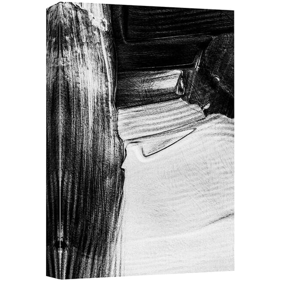 wall26 Canvas Print Wall Art Black White Dark Paint Stroke Landscape Abstract Shapes Illustrations Modern Art Decorative Minimal Relax/Calm Zen for Living Room, Bedroom, Office - 32x48 inches