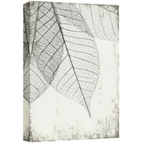 wall26 Canvas Print Wall Art Black & White Grunge Transparent Leaf Collage Nature Plants Digital Art Modern Art Rustic Dramatic Dark Duotone for Living Room, Bedroom, Office - 24"x36"