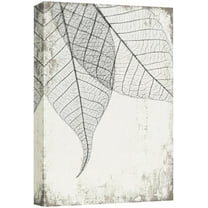 wall26 Canvas Print Wall Art Black & White Grunge Transparent Leaf Set Nature Plants Digital Art Modern Art Rustic Dramatic Dark Duotone for Living Room, Bedroom, Office - 24"x36"