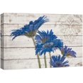 thumbnail image 1 of wall26 Canvas Print Wall Art Blue Daisies Over Rustic Wood with Insignia Crest Nature Plants Illustrations Modern Art Rustic Scenic Relax/Calm Ultra for Living Room, Bedroom, Office - 16"x24&quo, 1 of 5