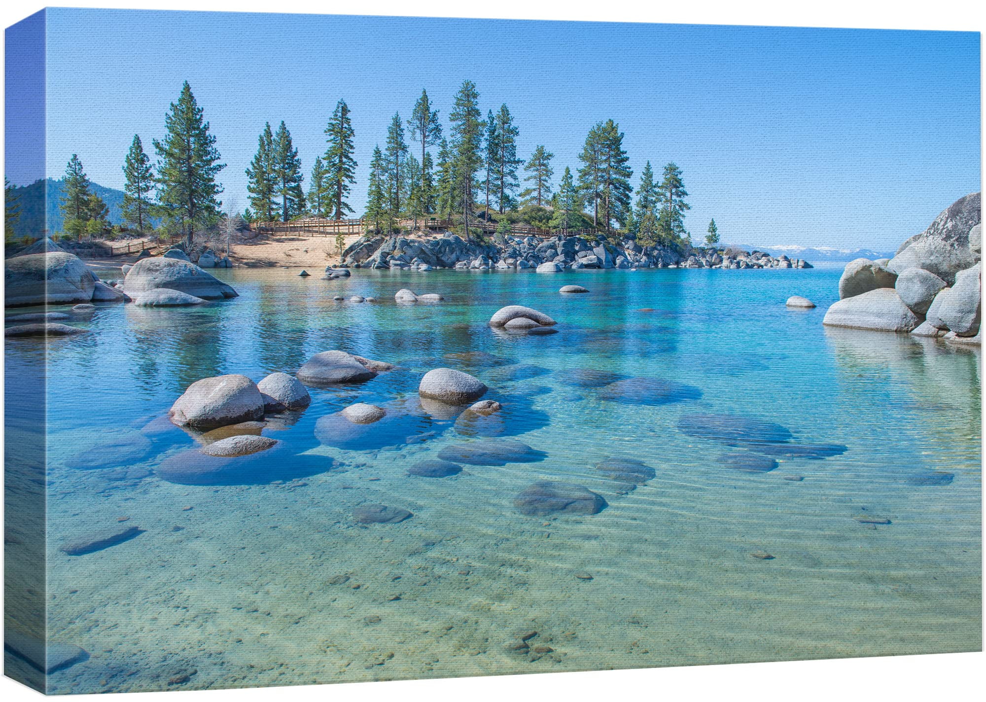 Blue Lake in Mountain Forest Landscape Canvas Print, 24" x 36"