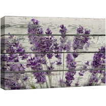 wall26 Canvas Print Wall Art Bouquet of Lavender Flowers on Wood Panels Floral Flower Photography Modern Art Rustic Scenic Relax/Calm Multicolor for Living Room, Bedroom, Office - 16"x24"