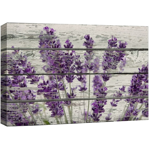 wall26 Canvas Print Wall Art Bouquet of Lavender Flowers on Wood Panels Floral Flower Photography Modern Art Rustic Scenic Relax/Calm Multicolor for Living Room, Bedroom, Office - 24"x36"