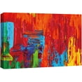 thumbnail image 1 of wall26 Canvas Print Wall Art Bright Red, Orange, Yellow, Blue and Green Color Blocks with Texture Abstract Shapes Illustrations Modern Art Bohemian Colorful for Living Room, Bedroom, Office - 12&quot, 1 of 5