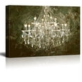 thumbnail image 1 of wall26 Canvas Print Wall Art Brown Crystal Chandelier on Green Paint Strokes Decorative Lights Digital Art Modern Art Chic Relax/Calm Multicolor for Living Room, Bedroom, Office - 12"x18", 1 of 4