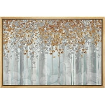 wall26 Canvas Print Wall Art Brown, White & Blue Birch Tree Forest Collage Nature Wilderness Mixed Media Modern Art Rustic Landscape Relax/Calm for Living Room, Bedroom, Office - 24"x36"