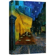 wall26 Canvas Print Wall Art Cafe Terrace at Night by Master Artist Vincent Van Gogh Nature Wilderness Illustrations Fine Art Relax/Calm Multicolor for Living Room, Bedroom, Office - 12"x18"