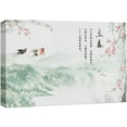 thumbnail image 1 of wall26 Canvas Print Wall Art Chinese Watercolor Birds and Calligraphy Nature Wilderness Illustrations Modern Rustic Scenic Multicolor Colorful for Living Room, Bedroom, Office - 12"x18", 1 of 5