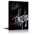 thumbnail image 1 of wall26 Canvas Print Wall Art Clear Chandelier Silhouette on Abstract Background Decorative Lights Digital Art Modern Art Chic Relax/Calm Multicolor for Living Room, Bedroom, Office - 32"x48&quot, 1 of 4