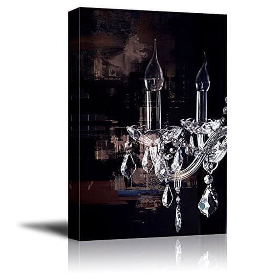 wall26 Canvas Print Wall Art Clear Chandelier Silhouette on Abstract Background Decorative Lights Digital Art Modern Art Chic Relax/Calm Multicolor for Living Room, Bedroom, Office - 32"x48&quot