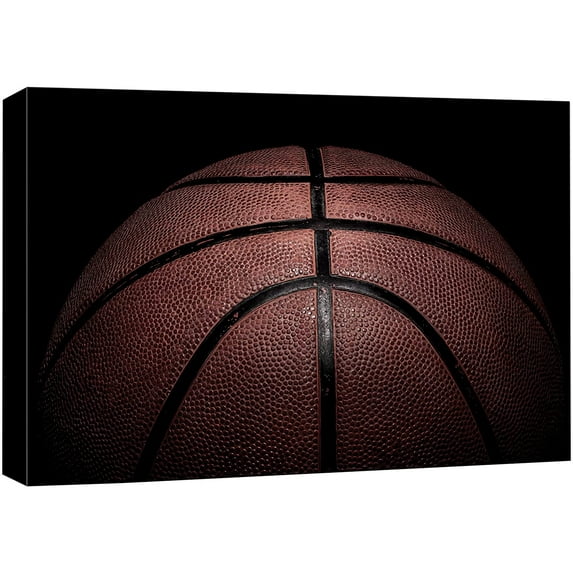 wall26 Canvas Print Wall Art Close Up High Contrast Details Basketball Boys Room Decor Sports Fitness Photography Realism Decorative Scenic Multicolor for Living Room, Bedroom, Office - 32x48