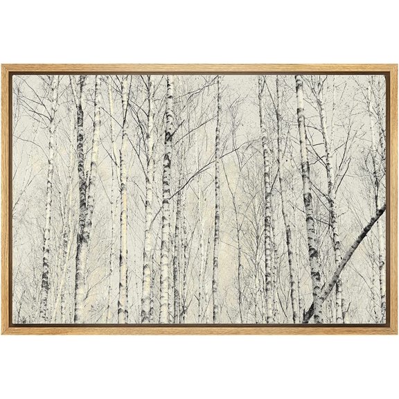 wall26 Canvas Print Wall Art Collage of White Birch Tree Forest Nature Wilderness Mixed Media Modern Art Rustic Landscape Relax/Calm Multicolor for Living Room, Bedroom, Office - 24"x36" Na