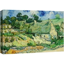 wall26 Canvas Print Wall Art Couple Walking & Crescent Moon by Master Artist Vincent Van Gogh Nature Wilderness Illustrations Fine Art Relax/Calm Multicolor for Living Room, Bedroom, Office - 16&