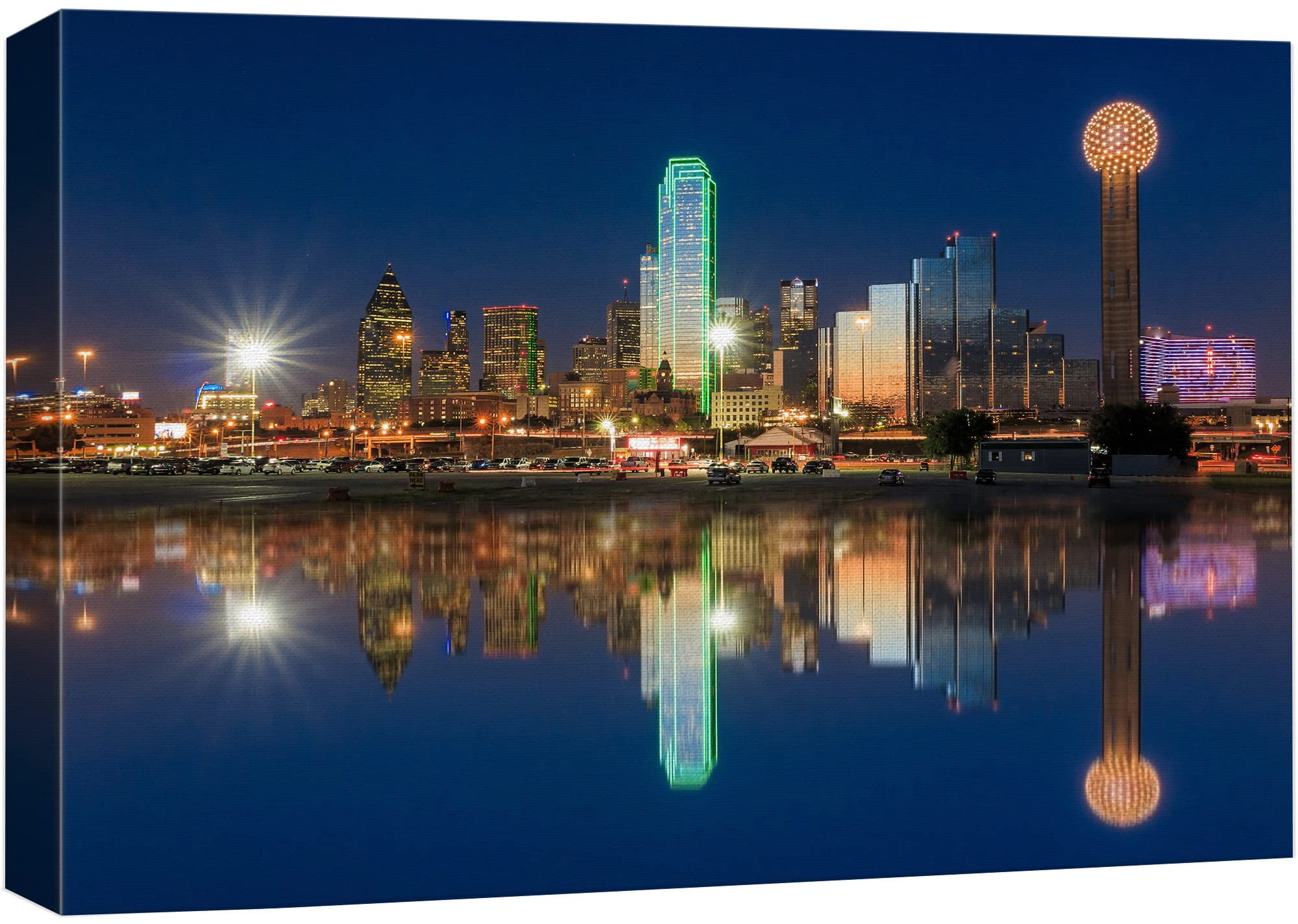 wall26 Canvas Print Wall Art Dallas, Texas City Skyline Reflection